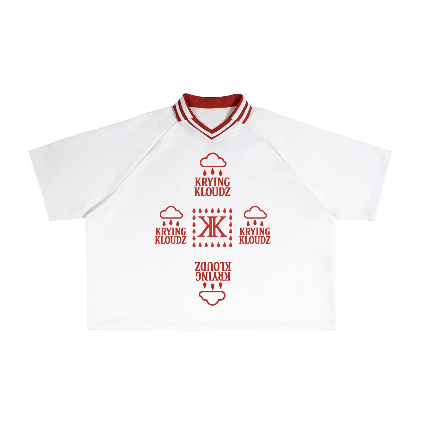 Contrast Lapel Collar Boxy T-Shirt