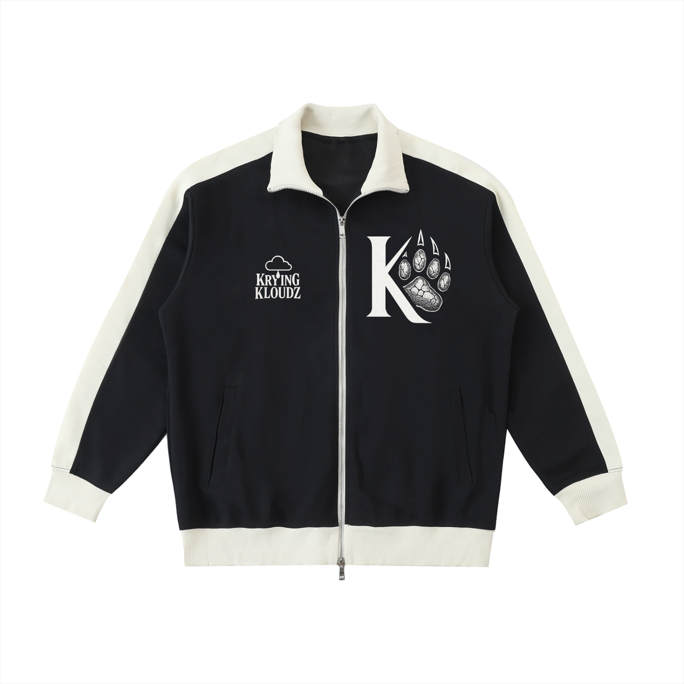 Contrast Trim Stand Collar Jacket