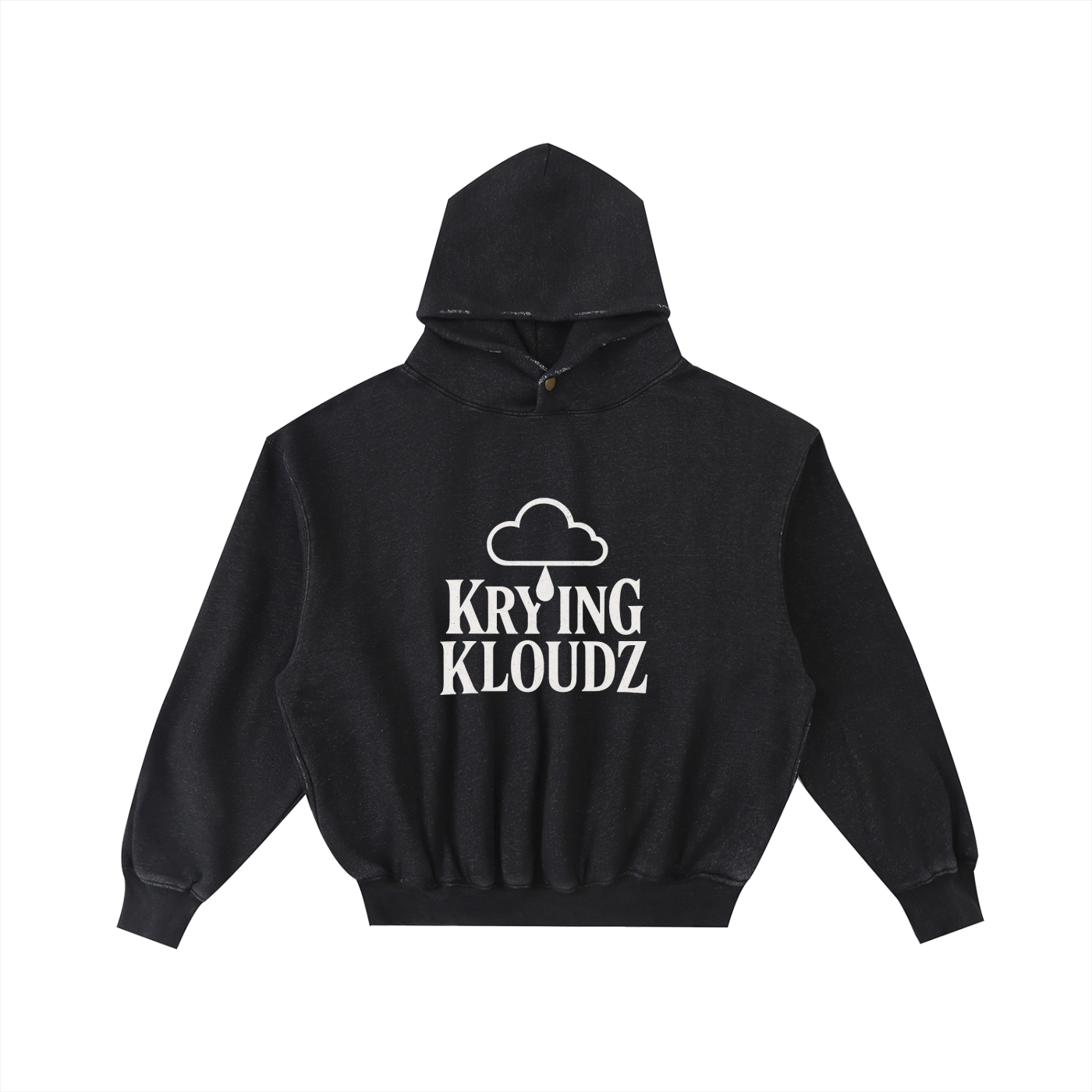 Frayed Enzyme Washed Fleece Hoodie