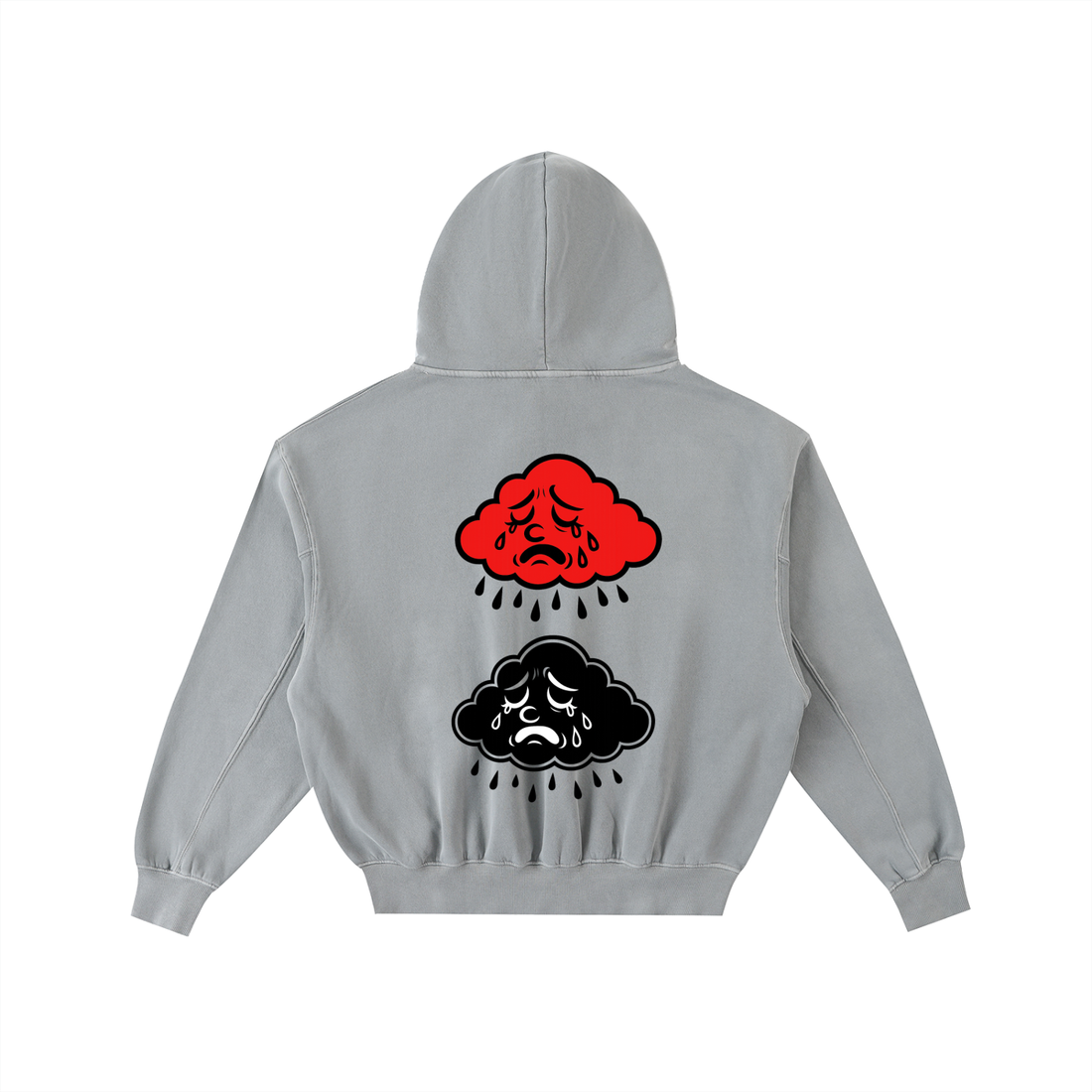 Frayed Enzyme Washed Fleece Hoodie