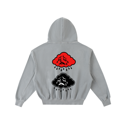 Frayed Enzyme Washed Fleece Hoodie