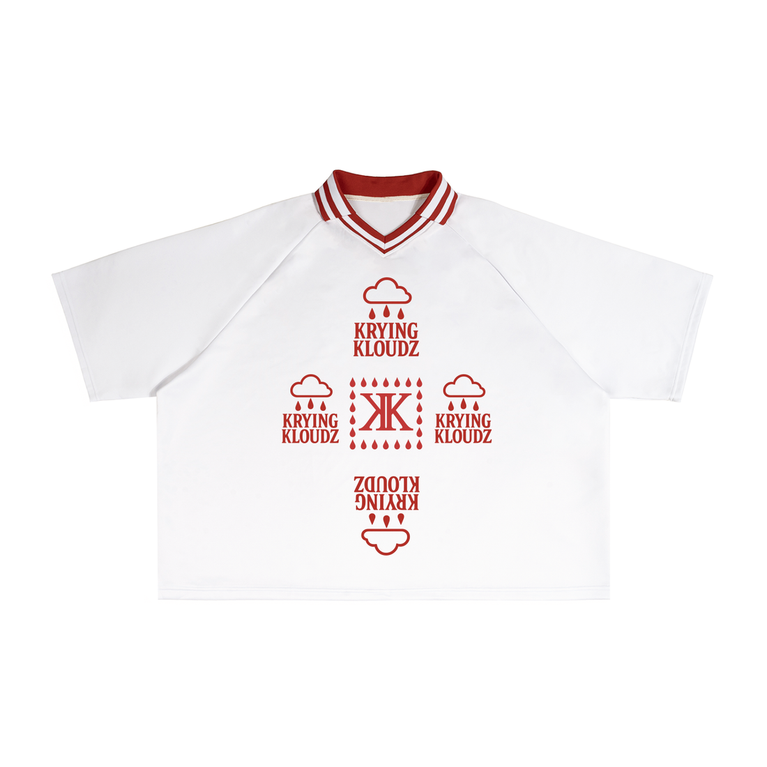 Contrast Lapel Collar Boxy T-Shirt