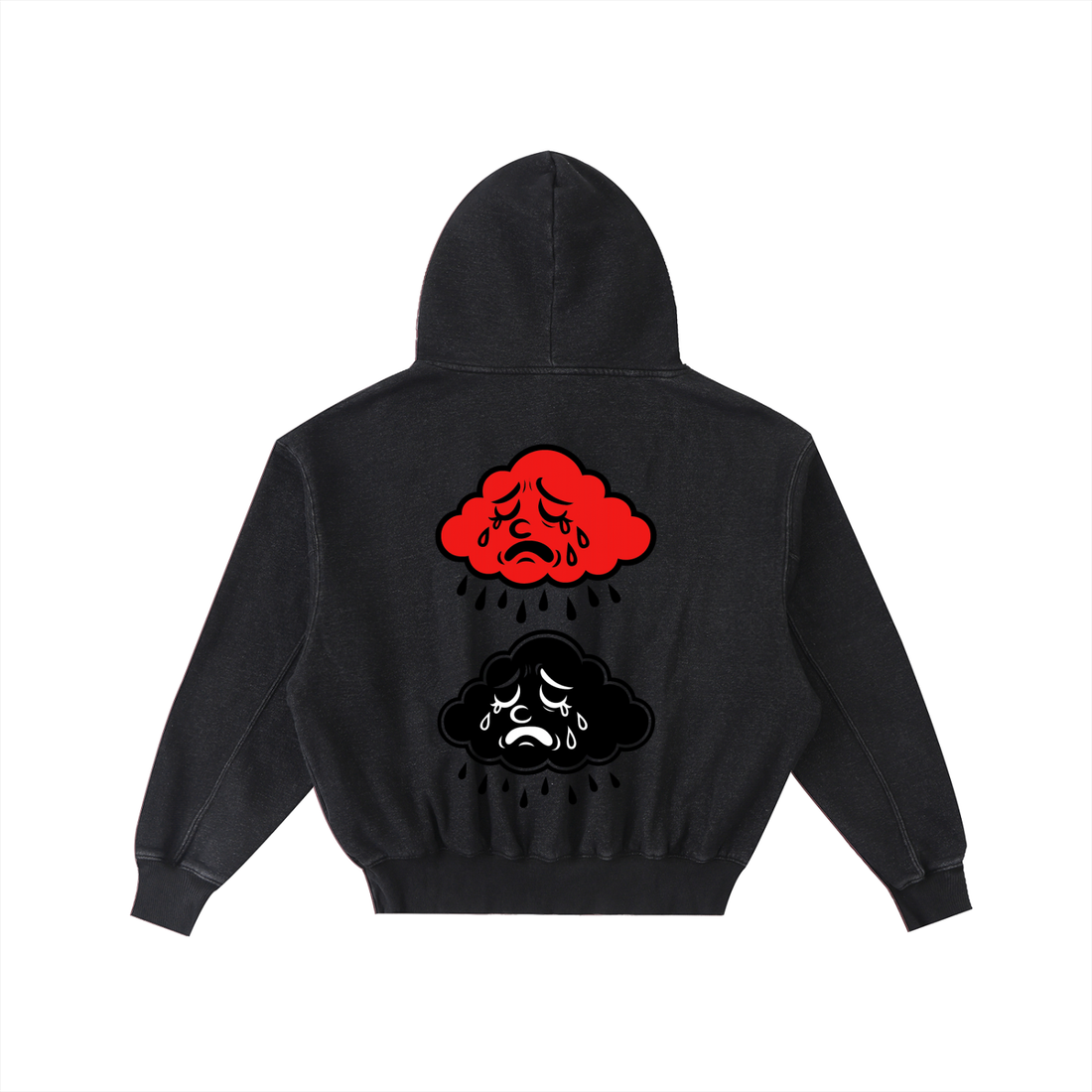 Frayed Enzyme Washed Fleece Hoodie