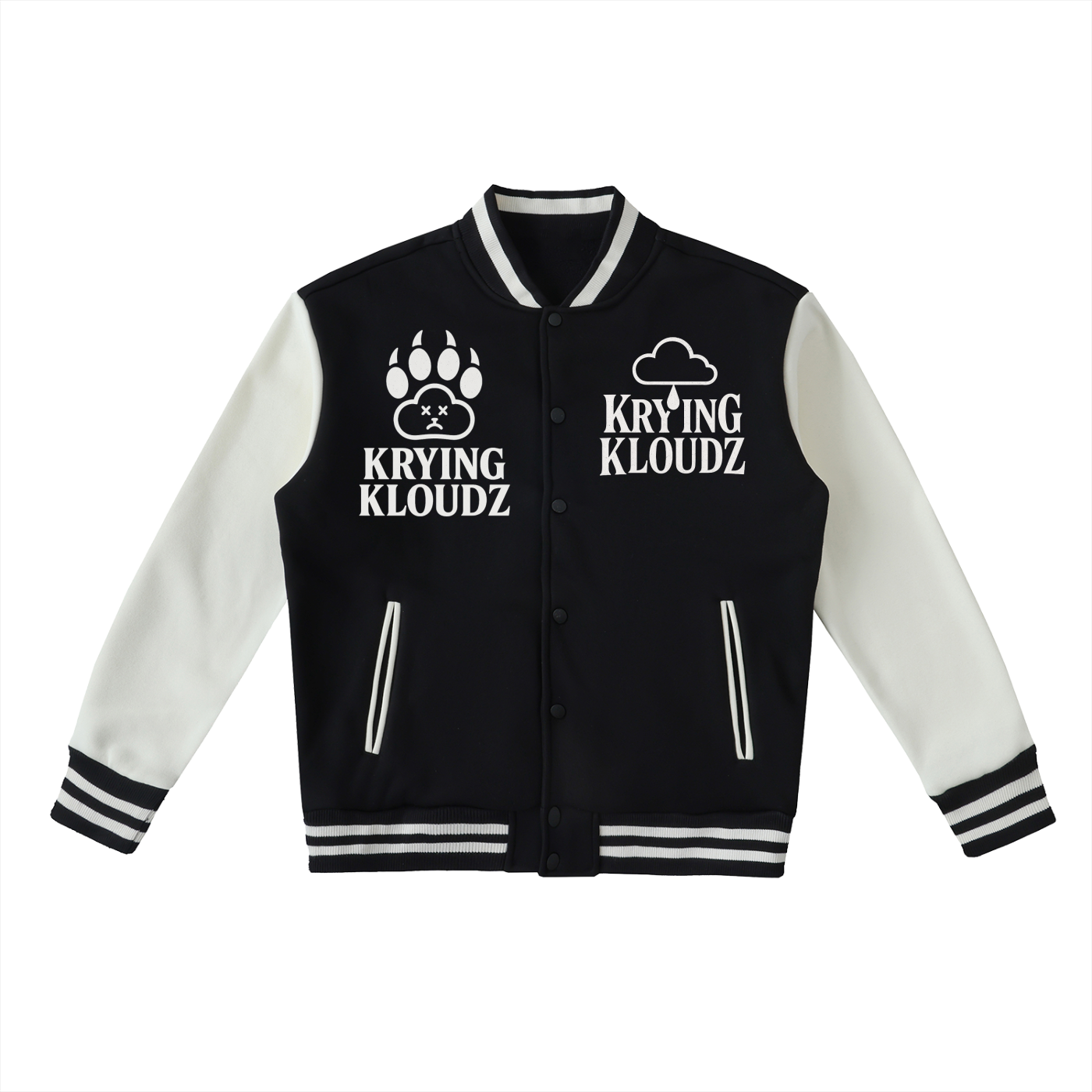 Two-Tone Fleeced Varsity Jacket