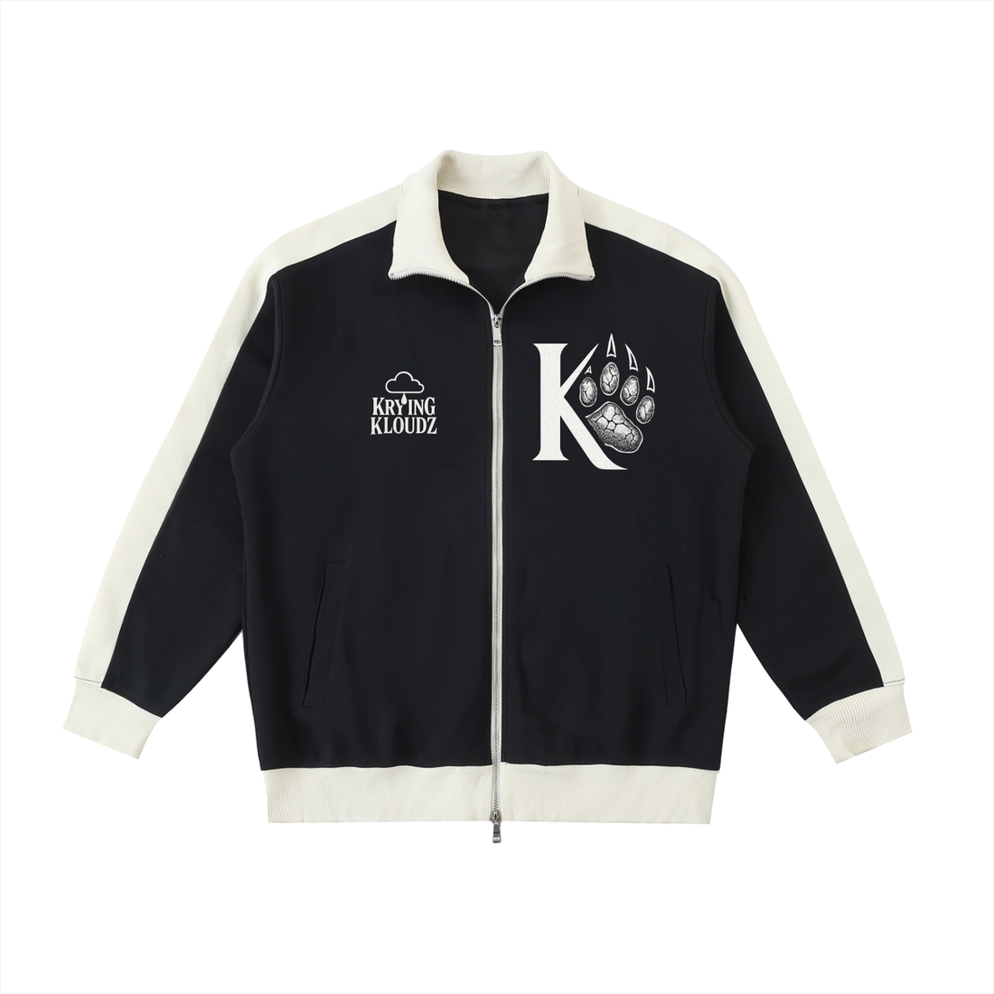 Contrast Trim Stand Collar Jacket