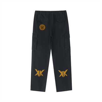 Cotton Elastic-Waist Cargo Pants