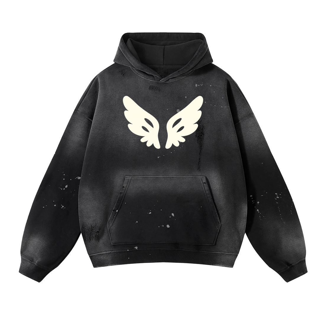 Vintage Washed Frayed Fleece Hoodie
