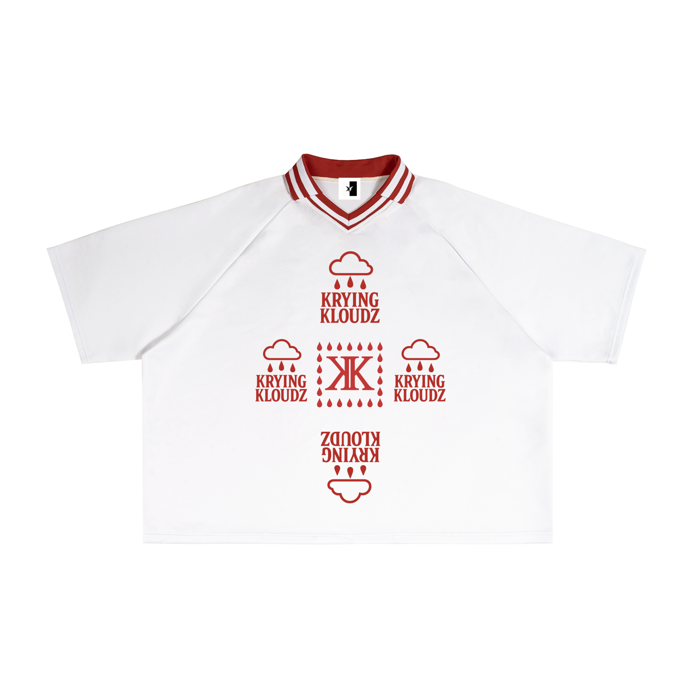 Contrast Lapel Collar Boxy T-Shirt
