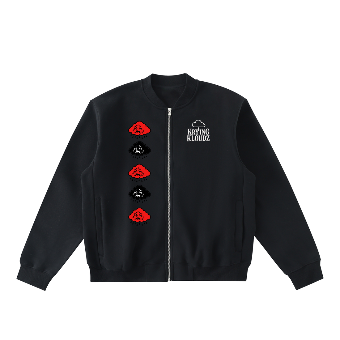 Essential Zip-Up Fleeced Varsity Jacket