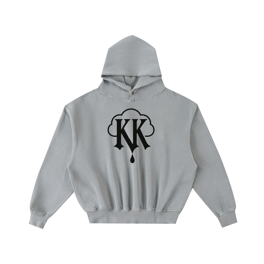 Frayed Enzyme Washed Fleece Hoodie