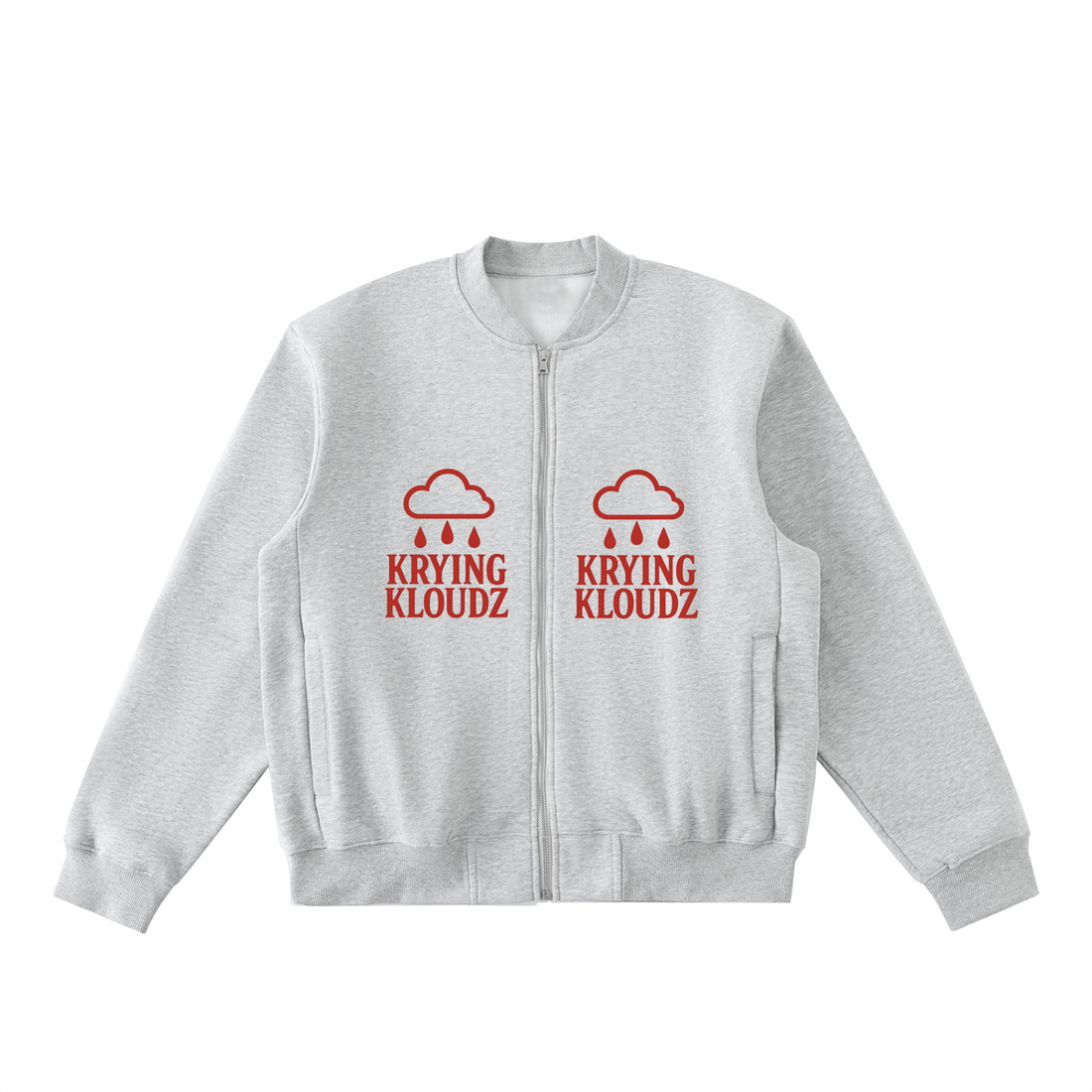 Essential Zip-Up Fleeced Varsity Jacket