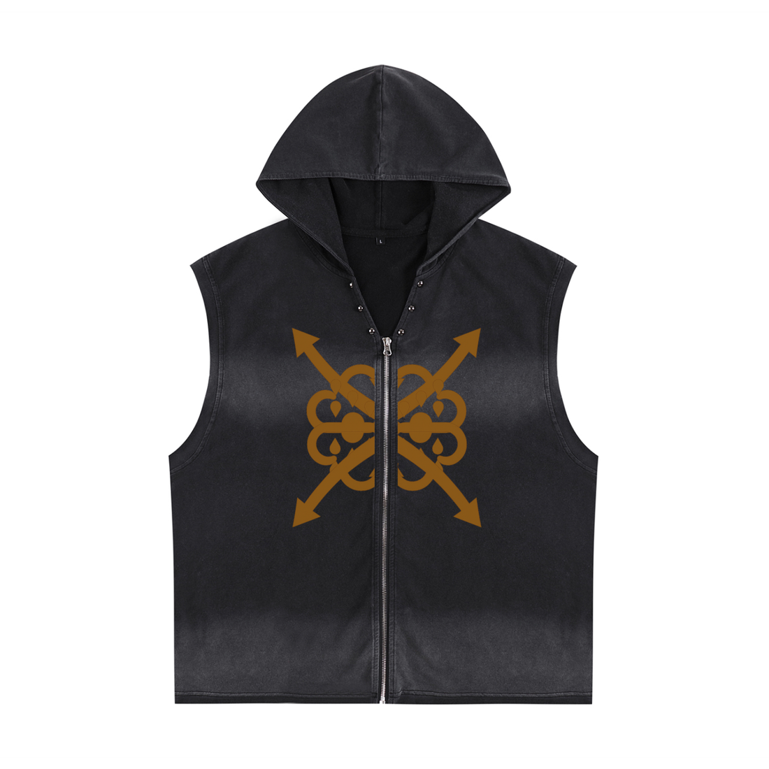 Vintage Washed Zip-Up Hooded Tank Top