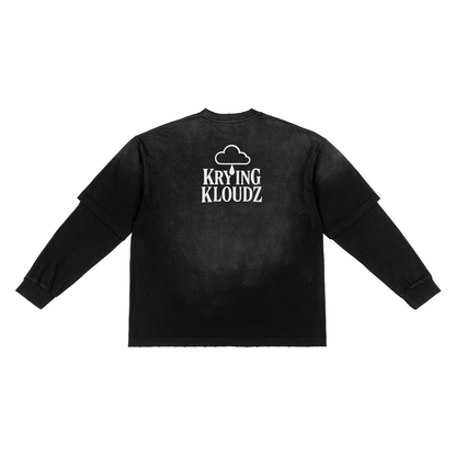 Sunfade Hand-Frayed Faux Two-Piece T-Shirt