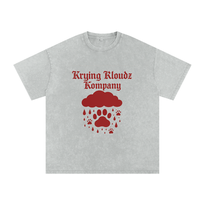 Snow Washed Oversized Cotton T-Shirt