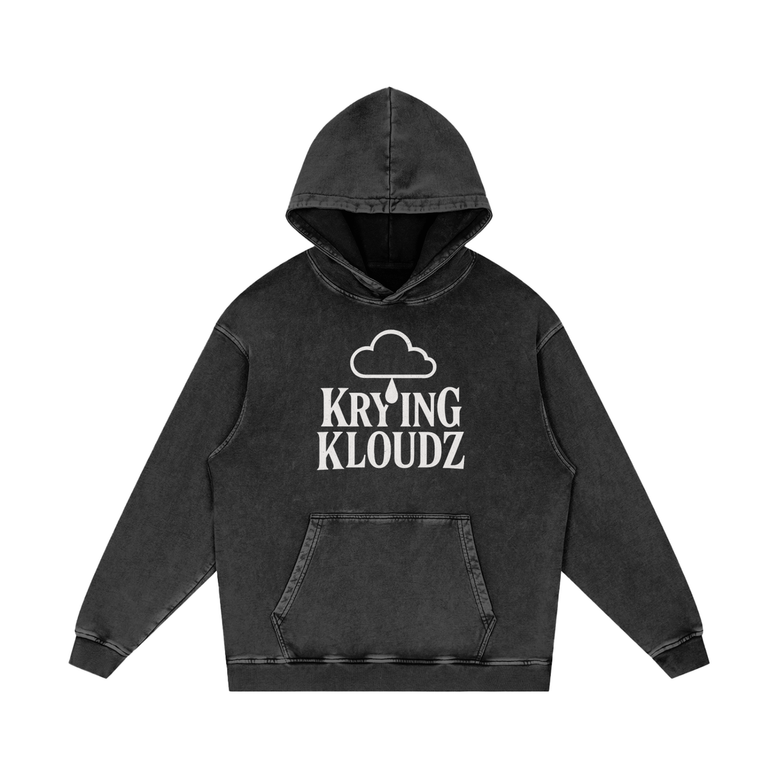 Acid Wash Oversize Hoodie Krying Kloudz