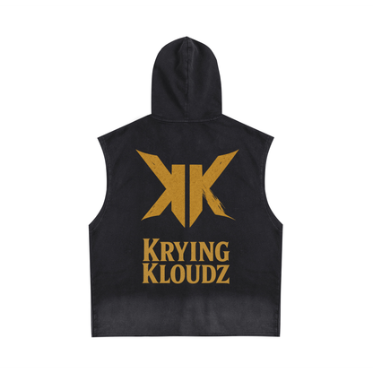 Vintage Washed Zip-Up Hooded Tank Top