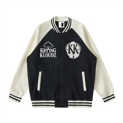 Two Tone Raglan Sleeve Varsity Jacket