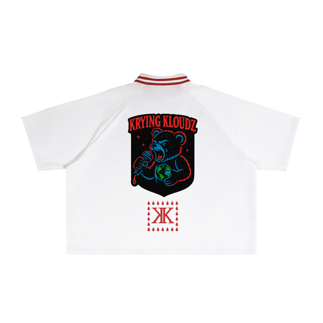 Contrast Lapel Collar Boxy T-Shirt